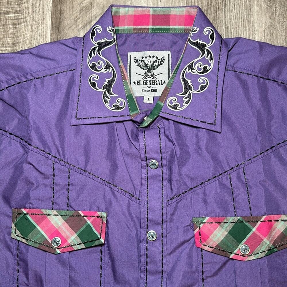 El General Long Sleeve Pearl Snap Button Shirt - Large - Picture 6 of 8